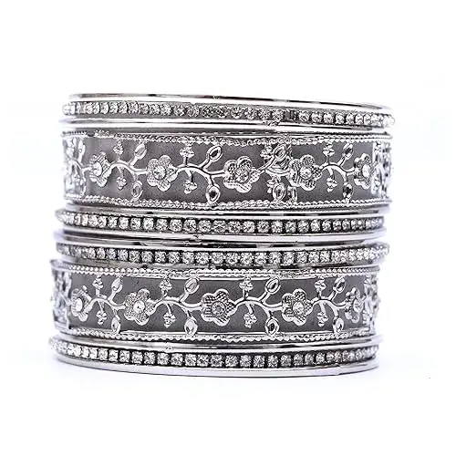 Navjai Traditional Designer Antique Look Metal Bangle Set on Amazon India