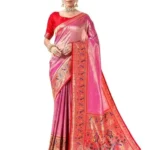 SIRIL Women's Tissue Silk Paithani Jacquard Saree with Unstitched Blouse Piece on Amazon India