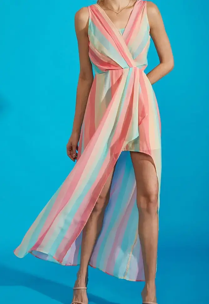 Striped Wrap Maxi on Myntra