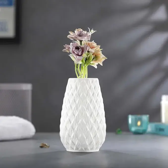 INDULGE HOMES White Ceramic Pineapple Vase on Amazon India