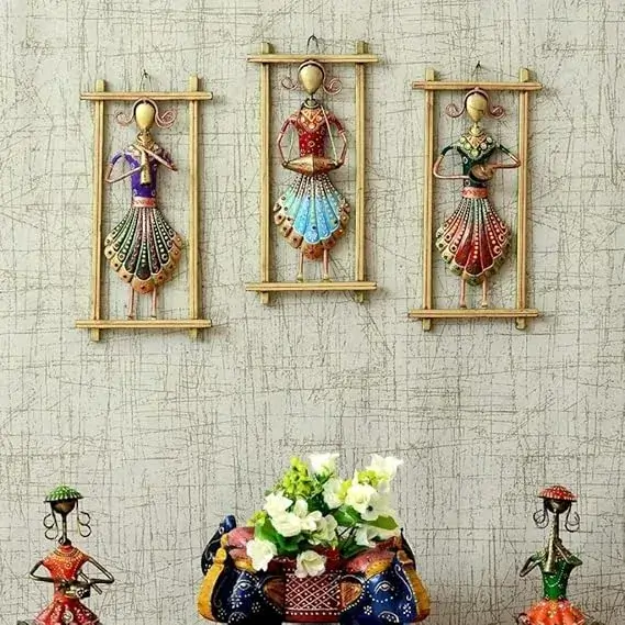 RHEA STORE Handmade Rajasthani Musician Metal Wall Art on Amazon India